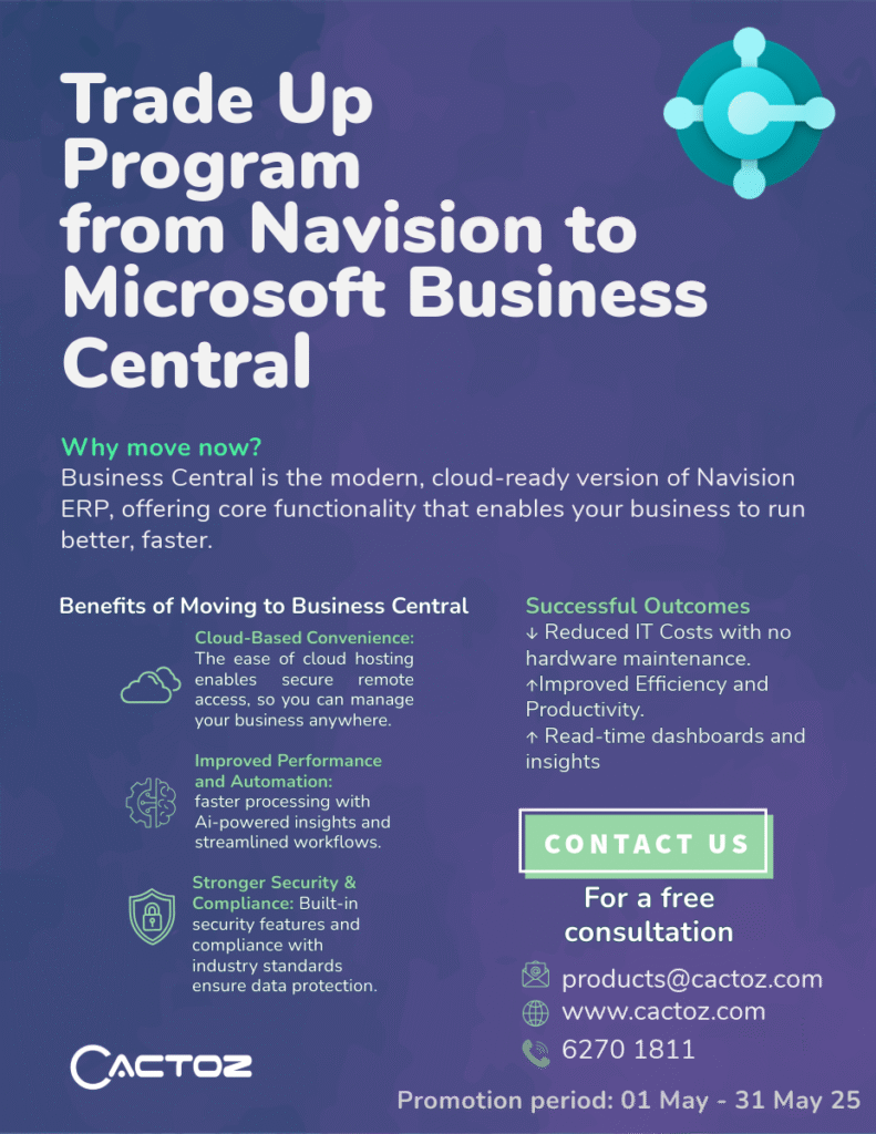 Upgrade from Navision to Microsoft Business Central.
